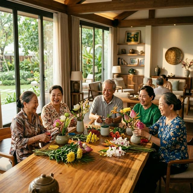 Seniors engaging in an activity